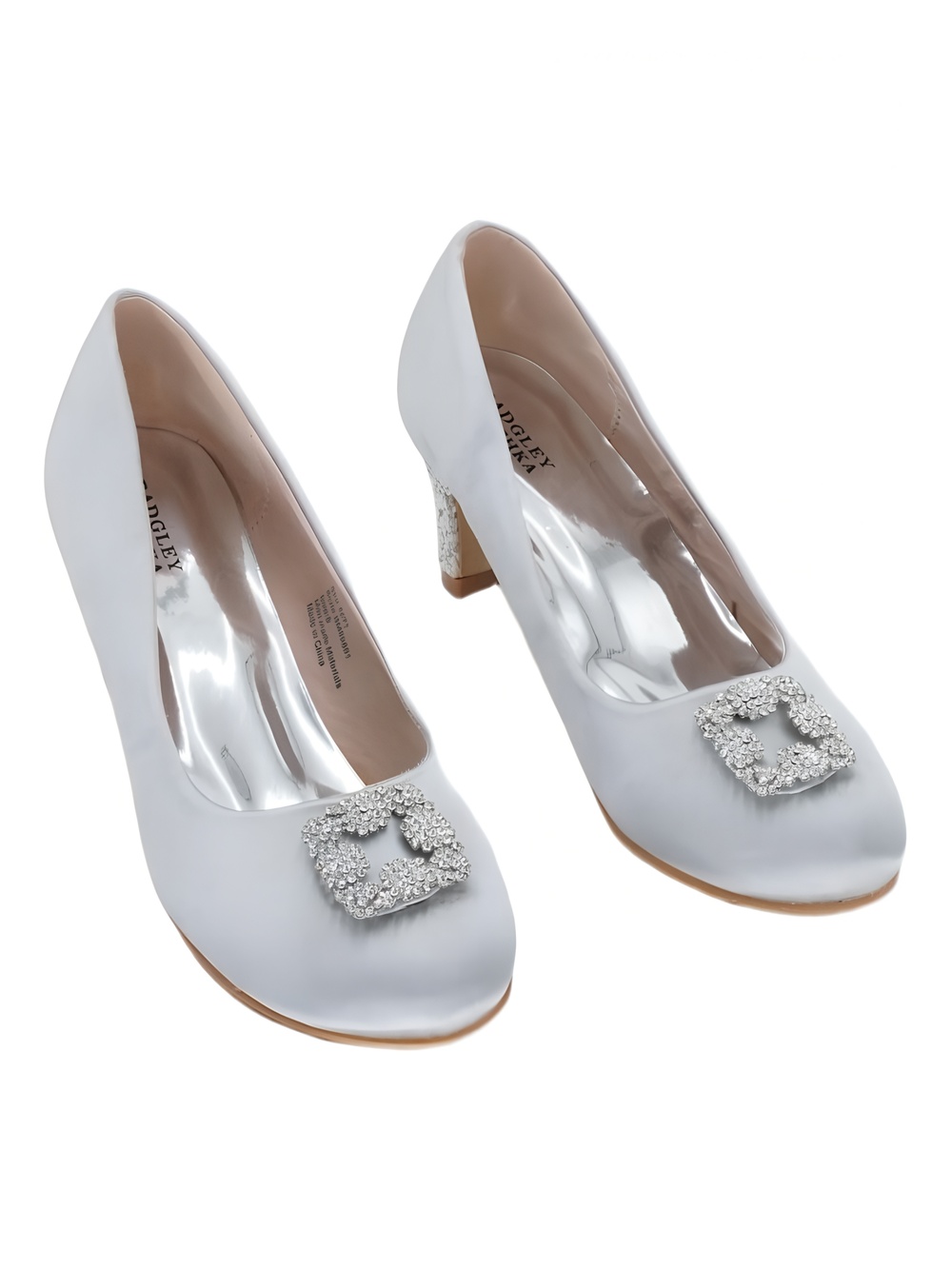 Badgley Mischka Silver Marcy Jewel Toe Dress Pump Glitter Size 5